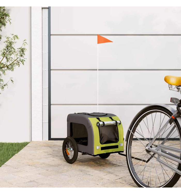 Remorque de vélo pour animaux de compagnie vert et gris | Mobilier & Déco
