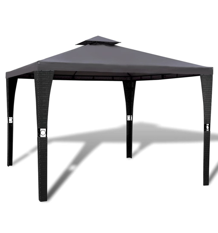 Tonnelle avec toit 3x3 m Gris foncé | Mobilier & Déco