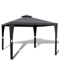 Tonnelle avec toit 3x3 m Gris foncé | Mobilier & Déco