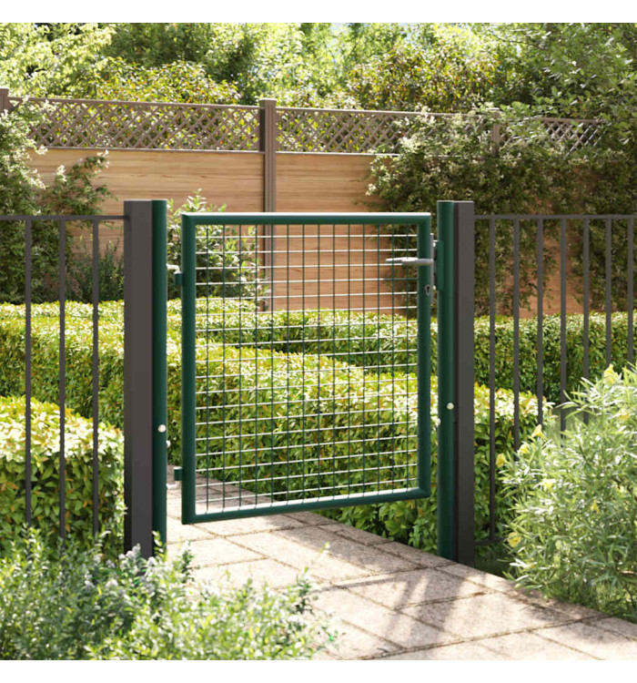 Portail de clôture acier 100x75 cm vert | Mobilier & Déco