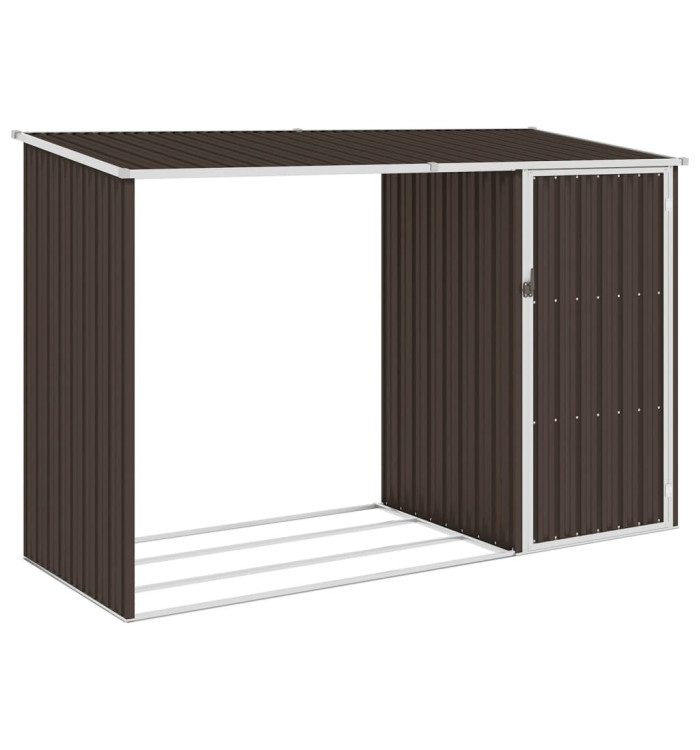 Abri à bois de jardin Marron 245x98x159 cm Acier galvanisé | Mobilier & Déco
