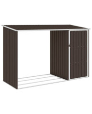 Abri à bois de jardin Marron 245x98x159 cm Acier galvanisé | Mobilier & Déco