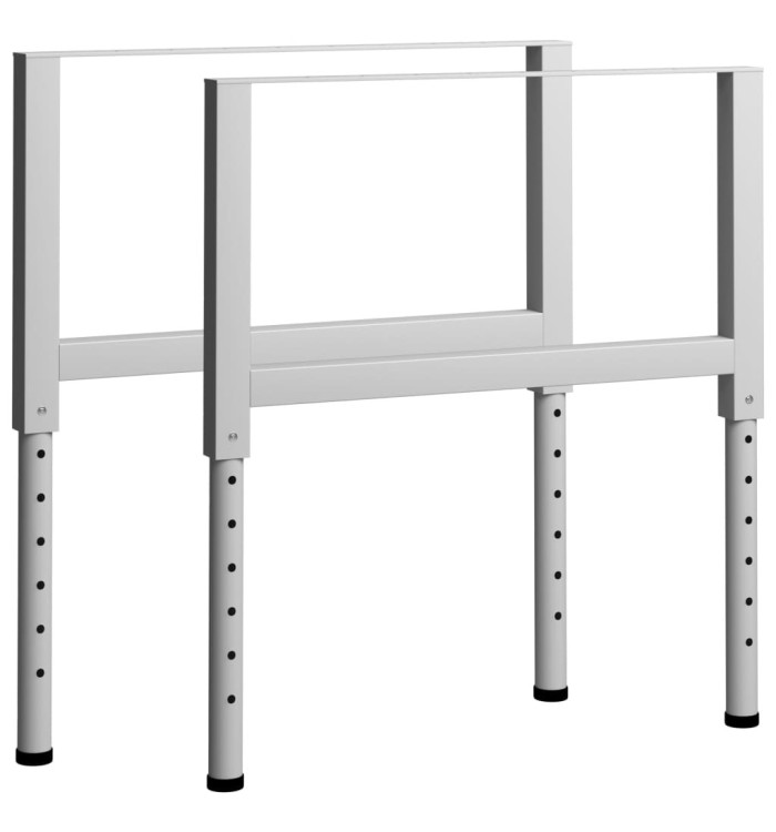 Cadres d'établi réglables 2 pcs Métal 85x(69-95,5) cm Gris | Mobilier & Déco