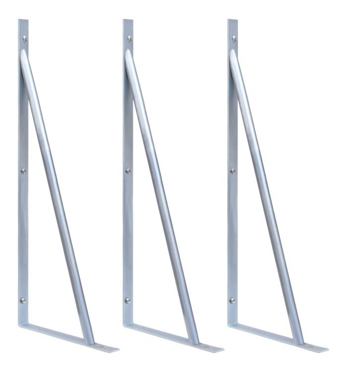 Supports pour poteau de clôture 3 pcs Acier galvanisé | Mobilier & Déco