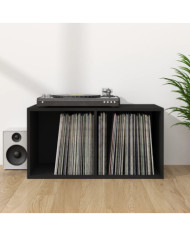 Boîte de rangement de vinyles Noir 71x34x36cm Bois d'ingénierie | Mobilier & Déco