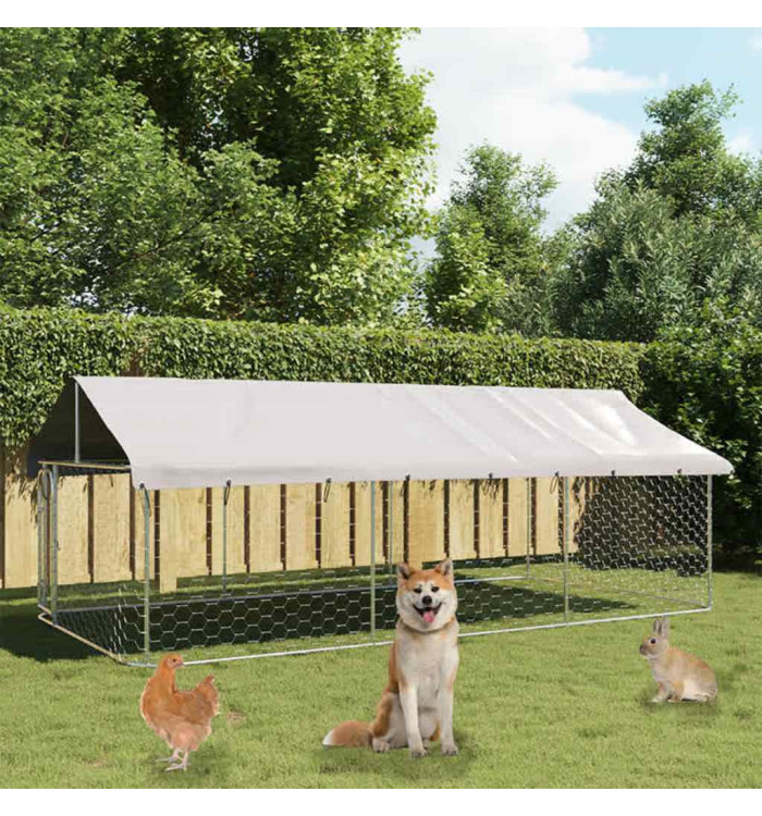 Chenil extérieur avec toit 400x200x150 cm | Mobilier & Déco