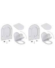 Abattant WC avec frein de chute 2 pcs Plastique Blanc | Mobilier & Déco