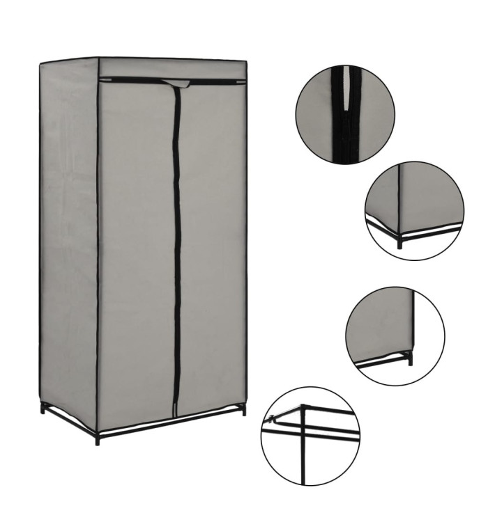 Garde-robe Gris 75x50x160 cm | Mobilier & Déco