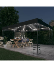 Tonnelle avec guirlande lumineuse à LED 3x4 m Anthracite | Mobilier & Déco