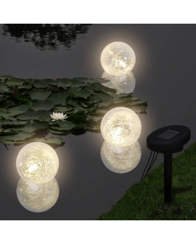 Boules solaires flottantes 3 LED pour étang piscine | Mobilier & Déco