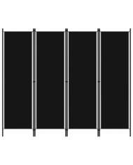 Cloison de séparation 4 panneaux Noir 200x180 cm | Mobilier & Déco