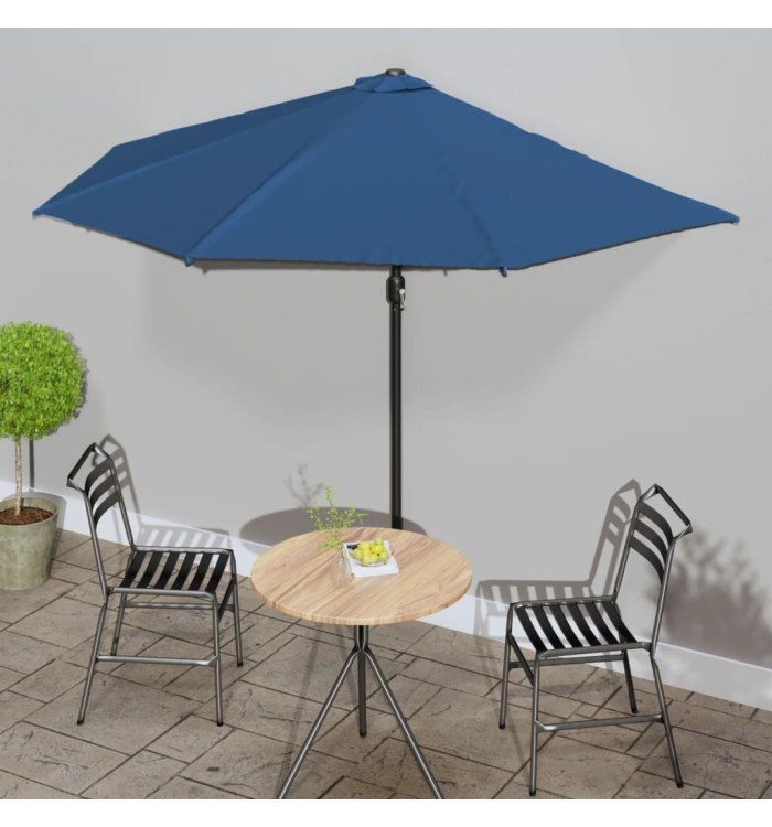 Parasol de balcon avec mât en aluminium Bleu 300x155x223cm Demi | Mobilier & Déco