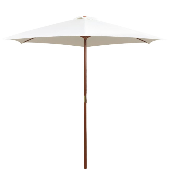 Parasol avec poteau en bois 270 x 270 cm Blanc crème | Mobilier & Déco