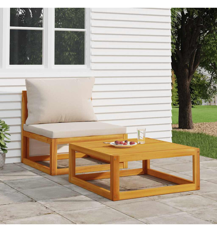 Table basse 68x68x29 cm bois d'acacia massif | Mobilier & Déco
