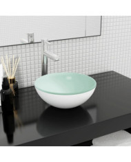 Lavabo Verre trempé 30x12 cm Blanc | Mobilier & Déco