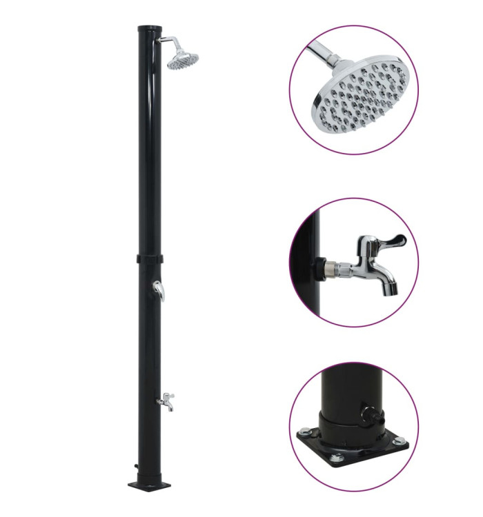 Douche solaire Noir 220 cm 20 L | Mobilier & Déco