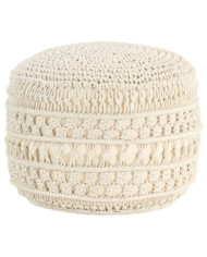 Pouf fait à la main en macramé 45x30 cm Coton | Mobilier & Déco