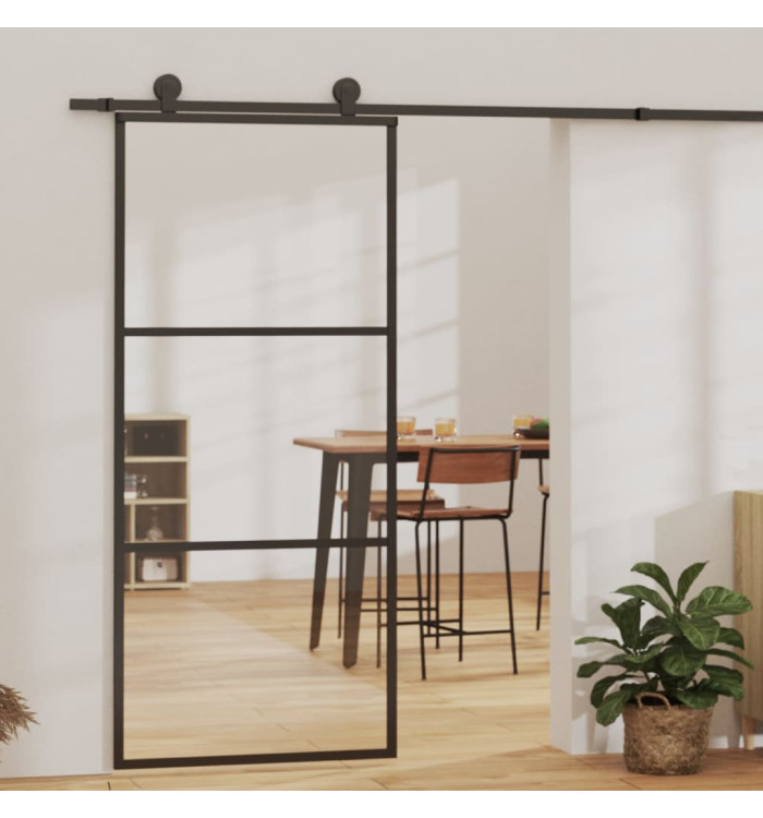 Porte coulissante et quincaillerie Verre et Aluminium 90x205 cm | Mobilier & Déco