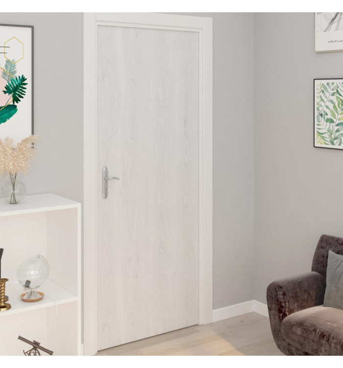Films autoadhésifs pour portes 2 pcs Bois blanc 210x90 cm PVC | Mobilier & Déco