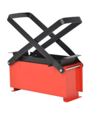 Presse à papier de recyclage acier 34x14x14 cm noir et rouge | Mobilier & Déco