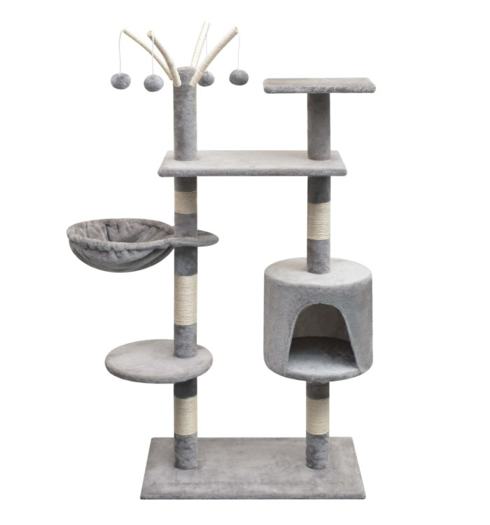 Arbre à chat avec griffoirs en sisal 125 cm Gris | Mobilier & Déco
