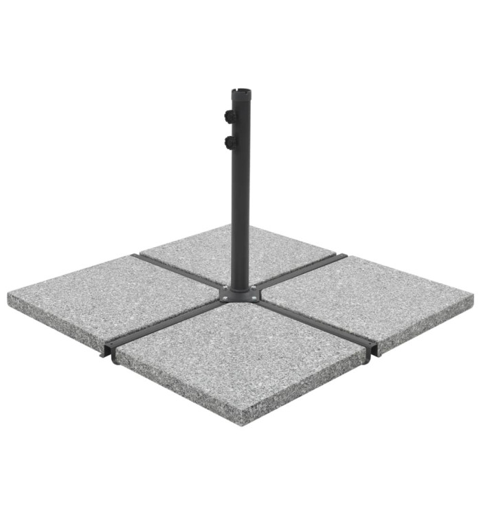 Plaques de poids de parasol 4 pcs Granit Gris Carré 100 kg | Mobilier & Déco
