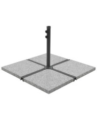 Plaques de poids de parasol 4 pcs Granit Gris Carré 100 kg | Mobilier & Déco