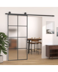 Porte coulissante avec kit de quincaillerie 90x205 cm Verre ESG | Mobilier & Déco