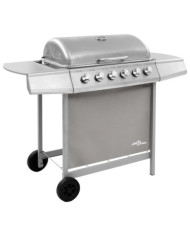 Barbecue gril à gaz avec 6 brûleurs Argenté | Mobilier & Déco