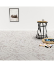 Dalles de plancher PVC autoadhésif 5,11 m² blanc marbre | Mobilier & Déco