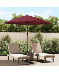 Parasol d'extérieur avec mât en aluminium 270 cm rouge bordeaux | Mobilier & Déco