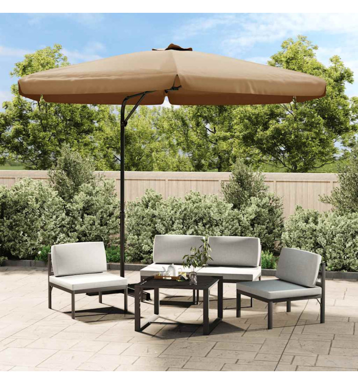 Parasol de jardin avec mât en acier 300 cm Taupe | Mobilier & Déco