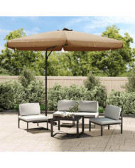 Parasol de jardin avec mât en acier 300 cm Taupe | Mobilier & Déco