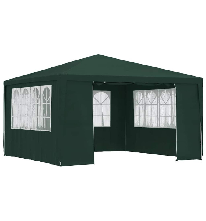 Tente de réception et parois latérales 4x4 m Vert 90 g/m² | Mobilier & Déco