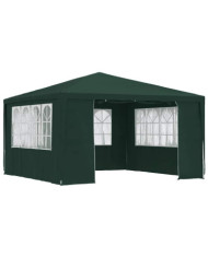 Tente de réception et parois latérales 4x4 m Vert 90 g/m² | Mobilier & Déco