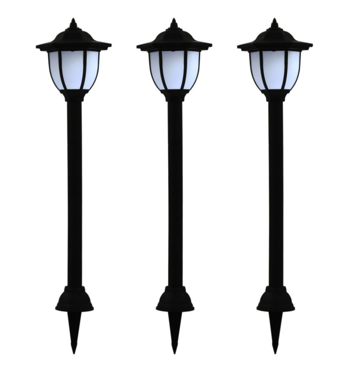 Lampe solaire à LED d'extérieur 3 pcs Noir | Mobilier & Déco
