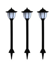 Lampe solaire à LED d'extérieur 3 pcs Noir | Mobilier & Déco