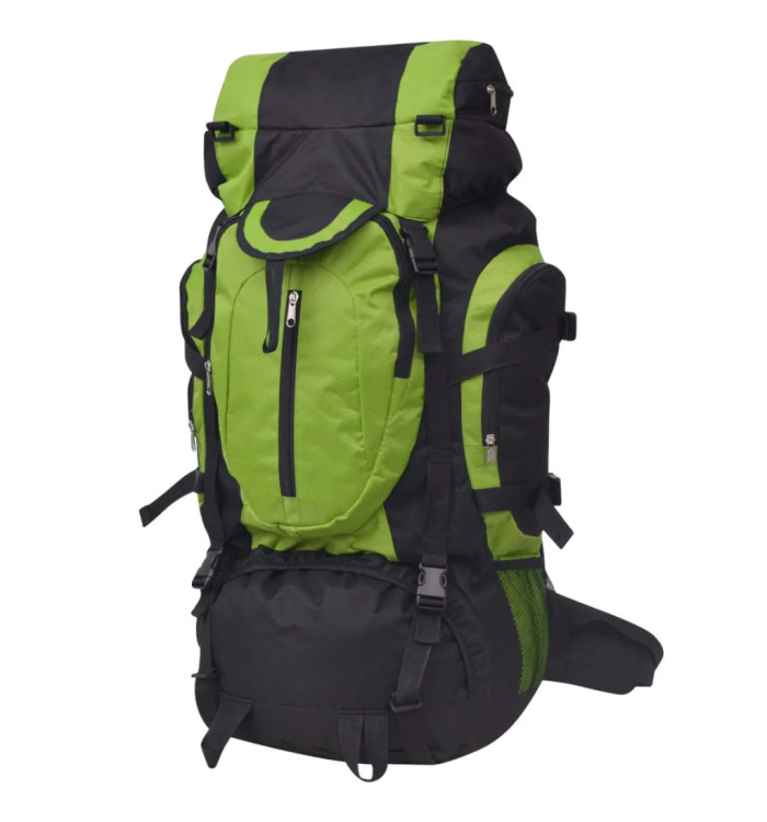 Sac à dos de randonnée XXL 75 L noir et vert | Mobilier & Déco