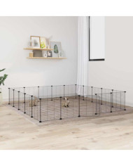 Cage animaux de compagnie à 20 panneaux et porte Noir 35x35 cm | Mobilier & Déco