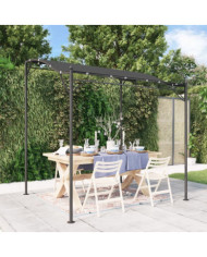 Auvent anthracite 2x2,3 m 180 g/m² tissu et acier | Mobilier & Déco
