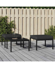 Tabourets de jardin et coussins gris lot de 2 60x60x35 cm acier | Mobilier & Déco