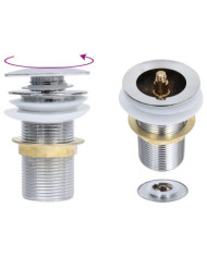 Drain à poussoir sans débordement Chrome 6,4x6,4x9,1 cm | Mobilier & Déco