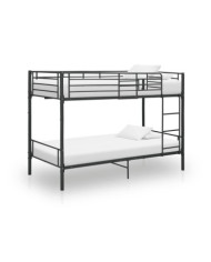 Lit superposé sans matelas noir métal 90x200 cm | Mobilier & Déco