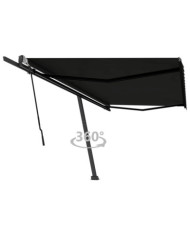 Auvent manuel rétractable sur pied 500x350 cm Anthracite | Mobilier & Déco