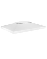 Toile de toit de belvédère 2 niveaux 310 g/m² 4x3 m Blanc | Mobilier & Déco