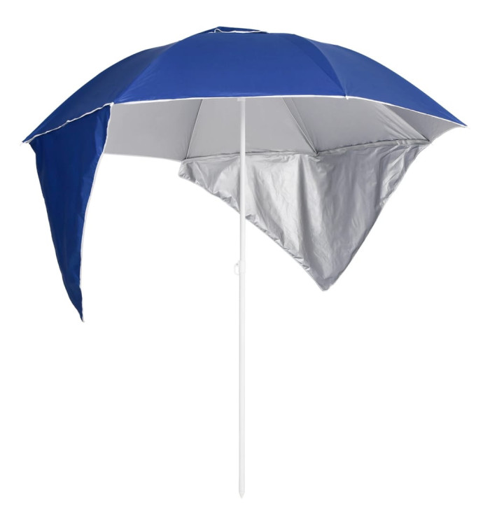 Parasol de plage avec parois latérales bleu 215 cm | Mobilier & Déco