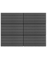 Carreaux de terrasse 6 pcs WPC 60x30 cm 1,08 m² Noir | Mobilier & Déco