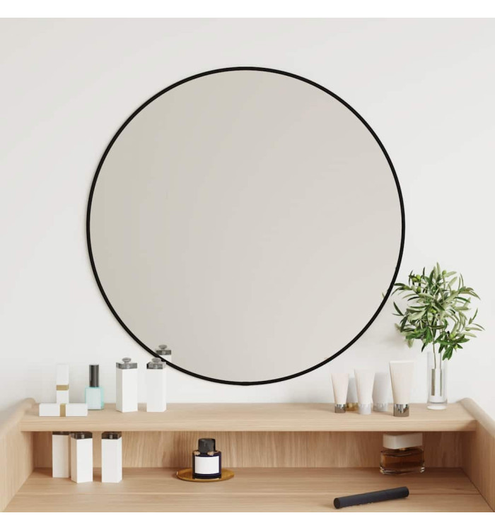 Miroir mural Noir Ø 60 cm Rond | Mobilier & Déco