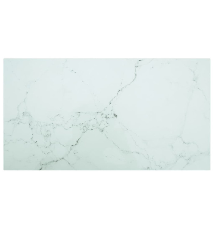Dessus de table blanc 120x65 cm 8 mm verre trempé design marbre | Mobilier & Déco