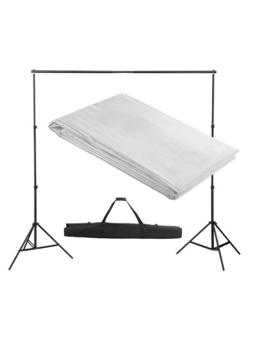 Système de support de toile de fond 300 x 300 cm Blanc | Mobilier & Déco